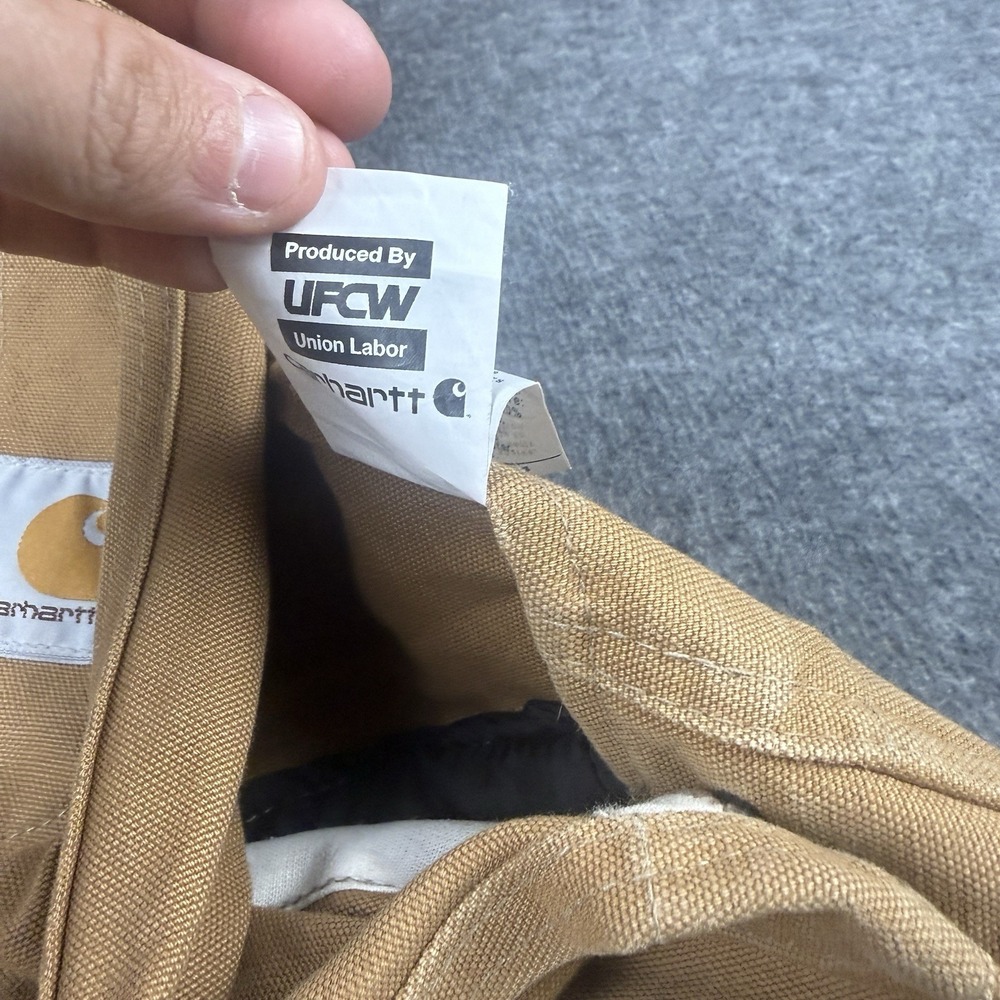 Carhartt Bibs Men 38x34 Duck Canvas Arctic Quilt Lined Insulated Overalls R03 - Picture 9 of 14